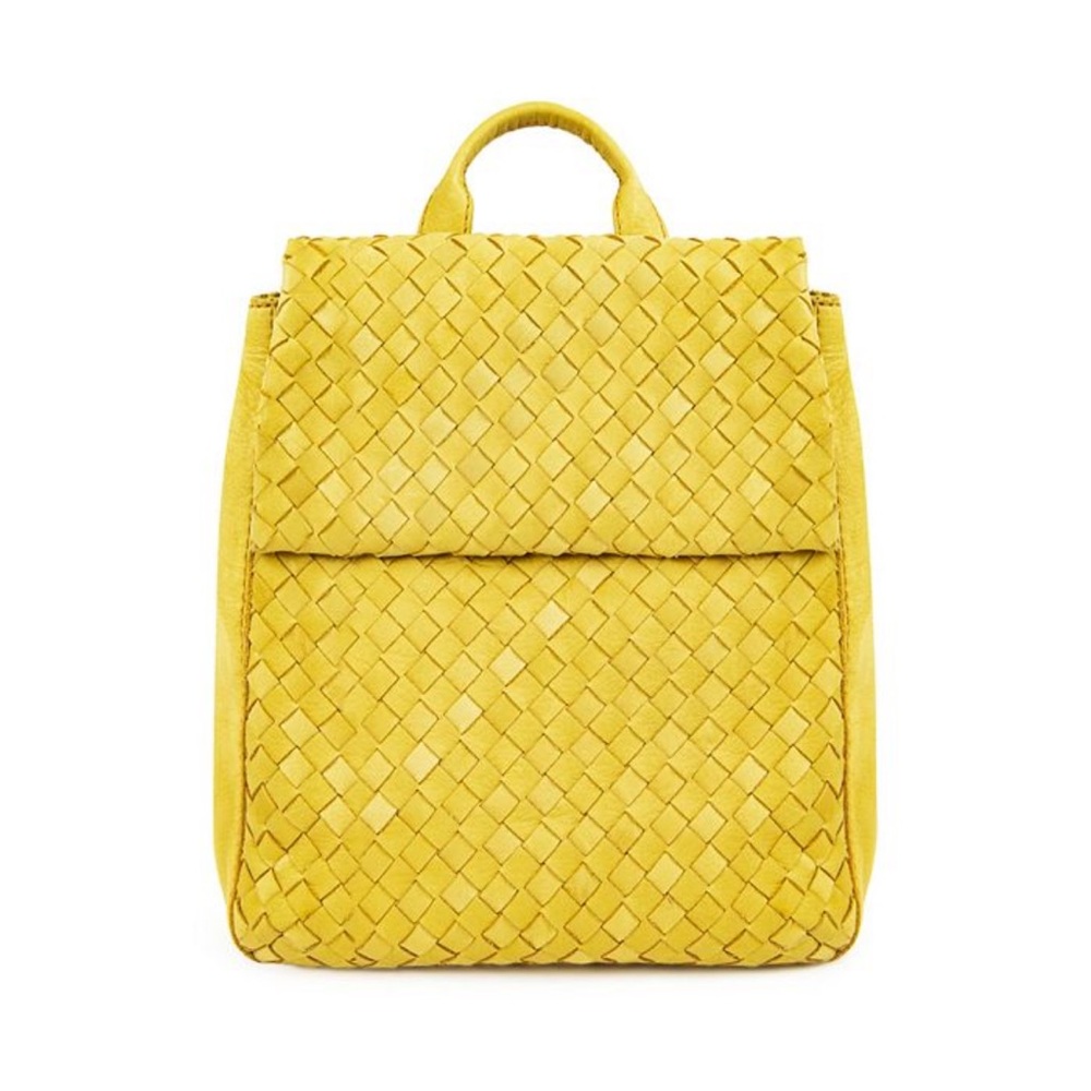 American Leather Co. Liberty Woven Backpack in Pale Yellow (Genuine Leather)